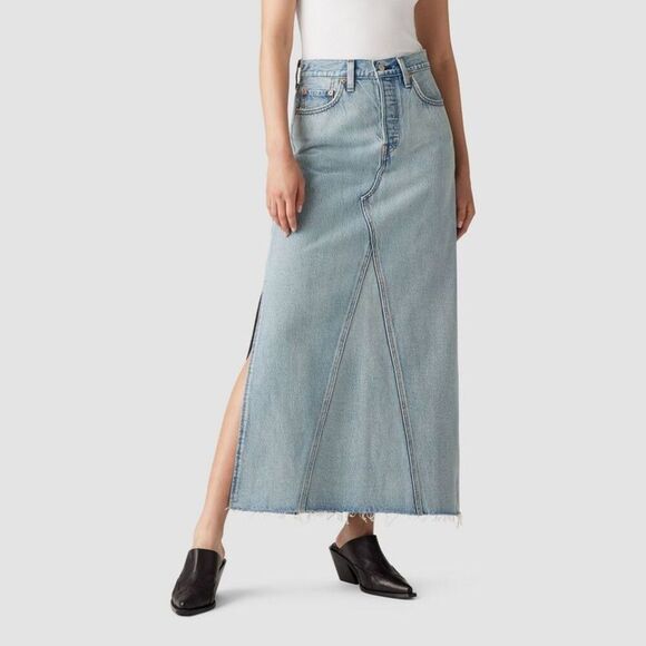 Open Box - Levi's - Women's Iconic Maxi Skirt - Not Not In The Mood - Picture 1 of 3